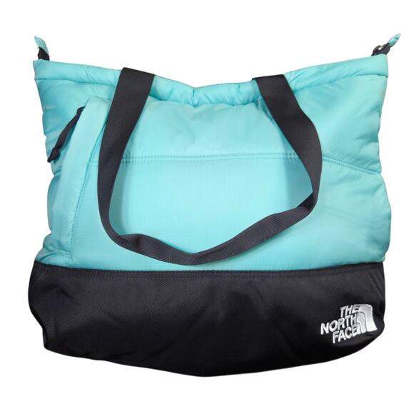 The North Face Nuptse Tote Mint‎ Green/Blue TNF Black Puffer Insulated Bag Carry - Picture 1 of 10